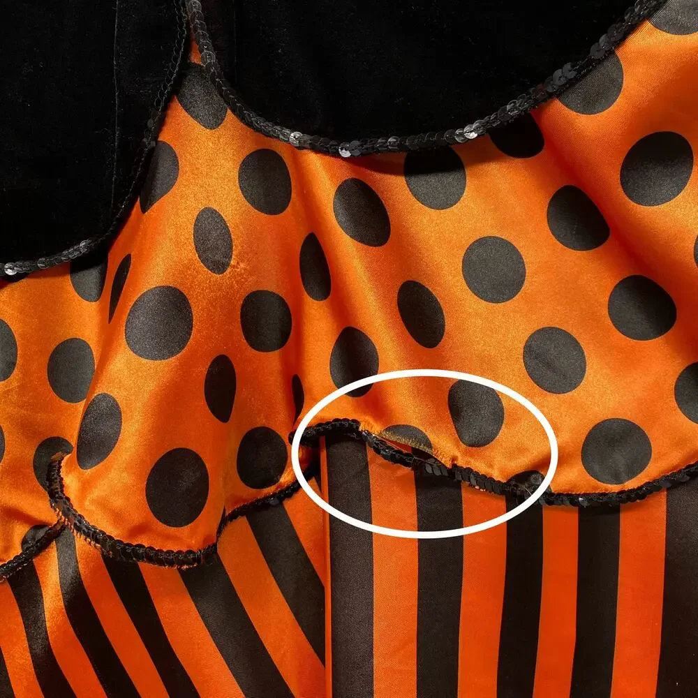 Wishcraft Cute Halloween Witch Costume Girls 10 Black Orange Ruffle Skirt